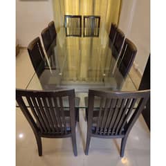 dining table | Glass dining table | 12 chair dining table | top glass