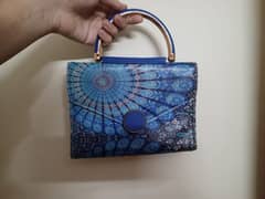 little hand bag in beautiful blue design