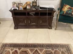 wodden hand carved console