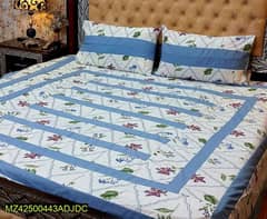 3 Pcs cotton double patch work bedsheet