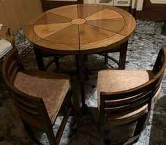 Adjustable Round Dining Table with 4 Chairs