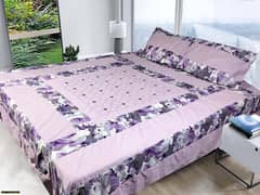 3 pcs cotton sotton double bedsheet