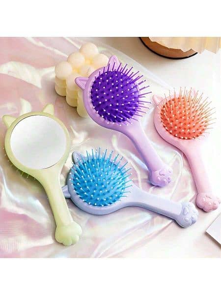 mini hair brush with mirror 1