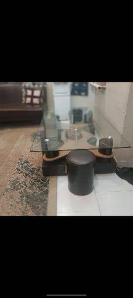 Heavy glass wooden table 3