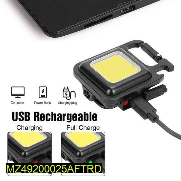 USB RECHARGEABLE TYPE-C  CHAEGING KEYCHAIN LIGHT 0