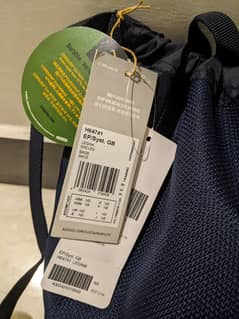 Adidas drawstring bag, blue, with tags