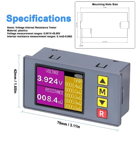 TS457 Battery Internal Resistance IR Meter Lithium LifePo4 Multimeter 4