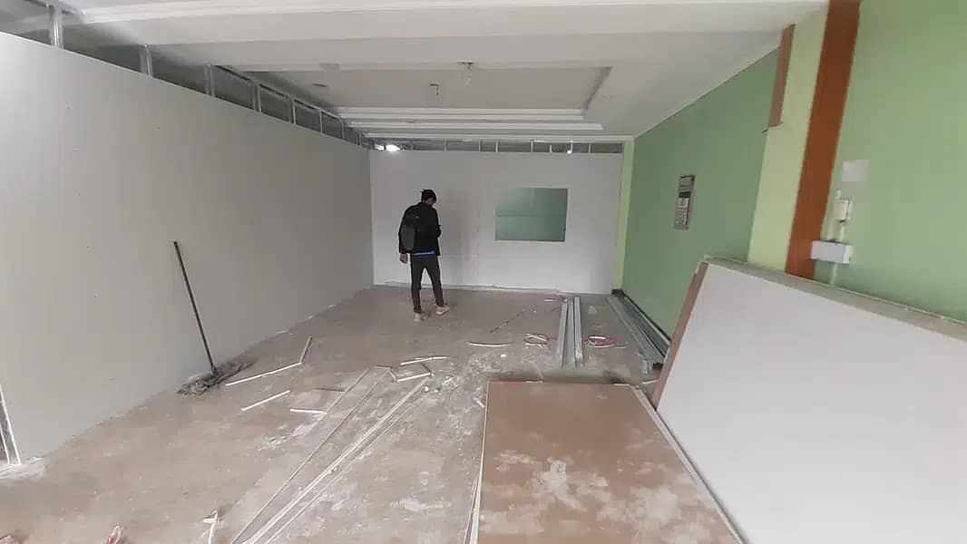 GYPSUM BOARD PARTITION & CEILING, GLASS PARTITION, VINYL FLOORING 8