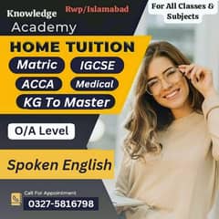 All Rwp/ISD Services, Home Tutor,Online,O/A level,IGCSE,ICS,FSC,Montes