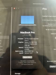 MacBook pro 2017, 15'', i7  4gb GPU , 16Gb RAM, 512Gb