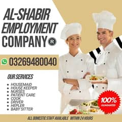 House maids , Couples, Baby Sitter , Chef ,Cook , Patient Care ,Drive