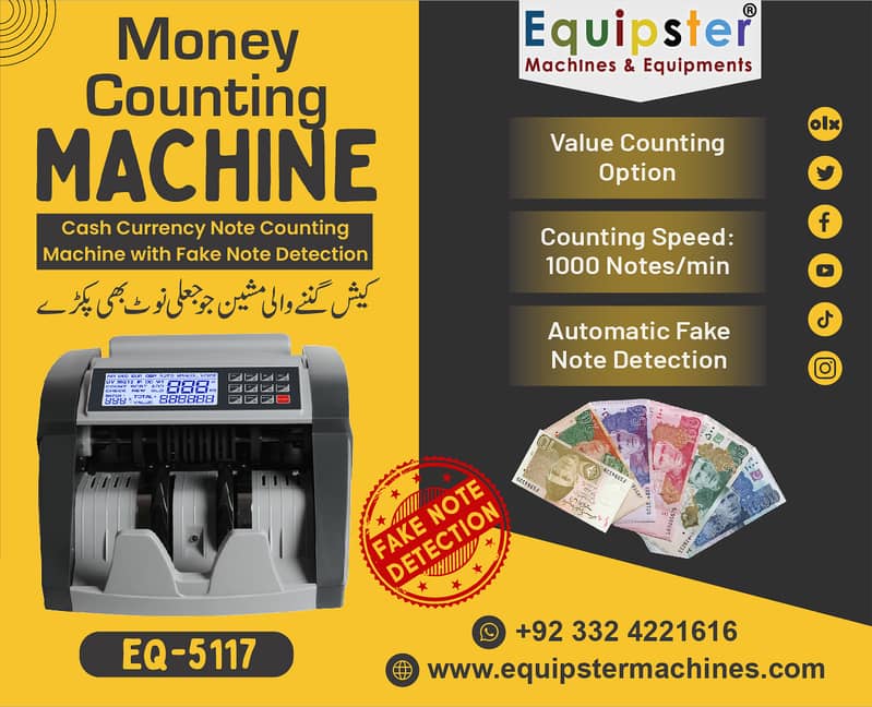 Cash note counting machine in Pakistan with fake note detection 17