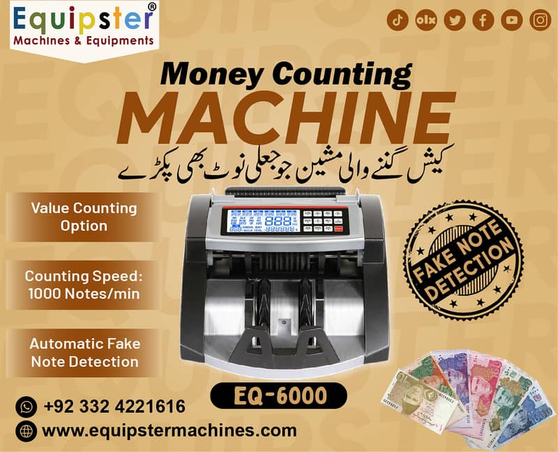 Cash note counting machine in Pakistan with fake note detection 19