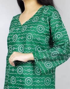 2 Pcs Women Stitched Cotton Printed Suit