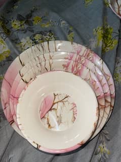 24 pieces double glaze melamine plates and bowl