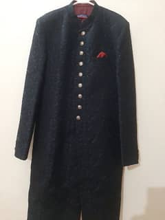 black formal sherwani