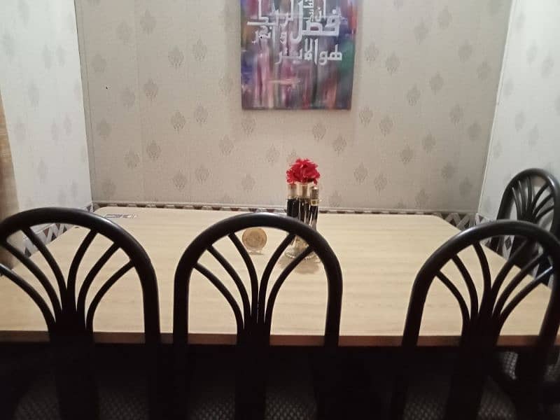 Wooden dining table with 6 wooden chair 4