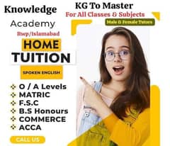 All Rwp/ISD Services, Home Tutor,Online,O/A level,IGCSE,ICS,FSC,Montes