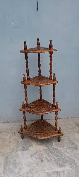 Antique Wooden HandCraft Corner Stand 1