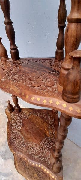 Antique Wooden HandCraft Corner Stand 2