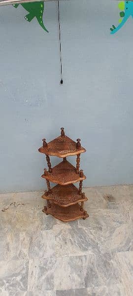 Antique Wooden HandCraft Corner Stand 3