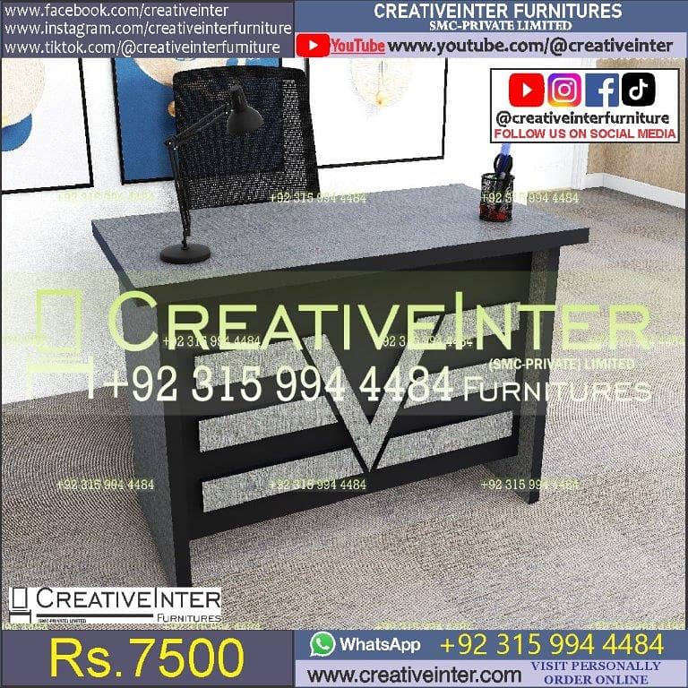 Metal Office table study desk chair computer staff working workstation 12