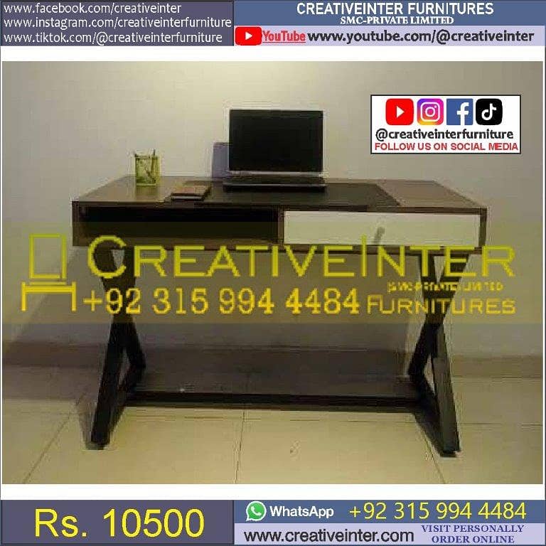 Metal Office table study desk chair computer staff working workstation 18