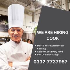 Need Cook | Chef Required | Cook Jobs Available