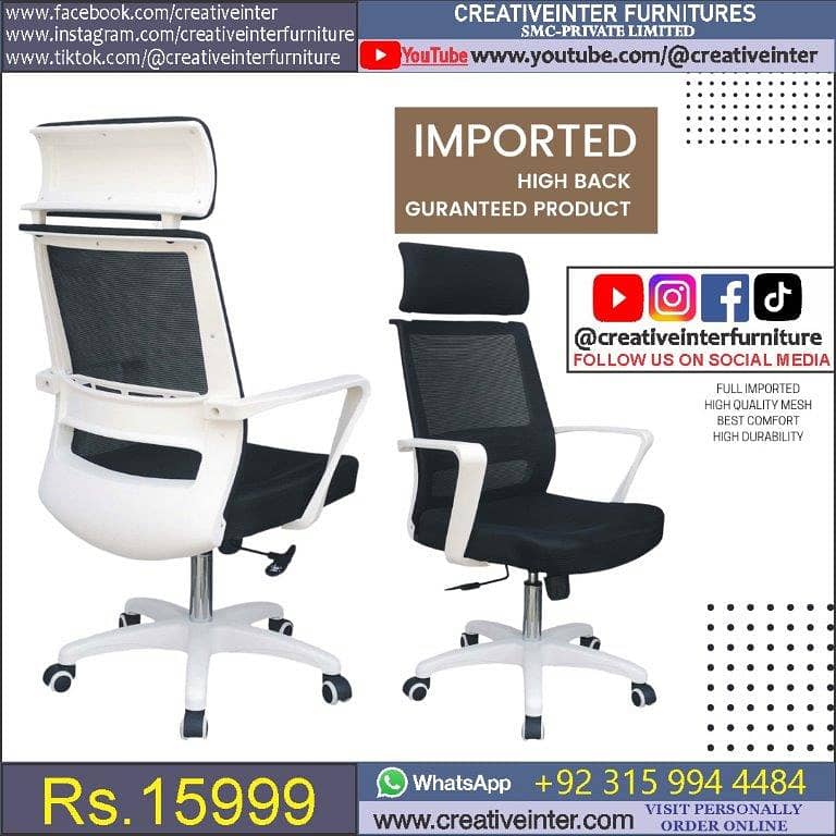 Office chair table CEO Executive Mesh Desk Staff Visitor High Back 14