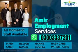 Maid / Cook/ Couple /Helper /Babysitter /Nurse /Patient care all staf