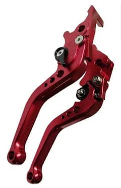 Adjustable brake and clutch lever for Honda CG125 2 pcs set (Red)