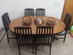 6 Seater Solid wooden Dinning Table in Good Condition @ 35000/-