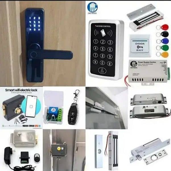 fingerprint electric door lock access control system magnetic bolt 0