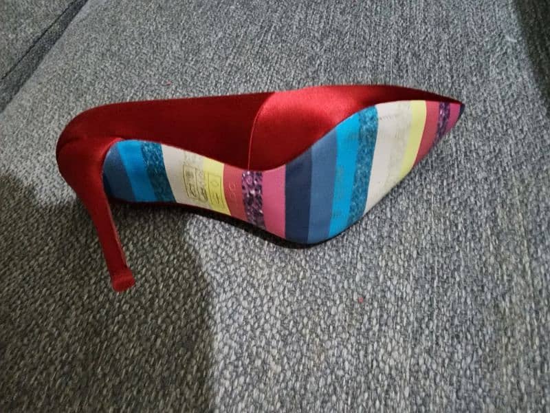 Aldo red satin heels, with box, size 40 4