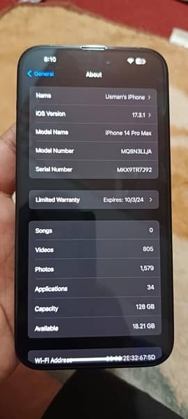 Iphone 14 pro max 128 GB Non Pta Factory Unlock 1