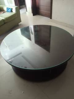 round center table,solid wood top glass slightly used condition 10/9