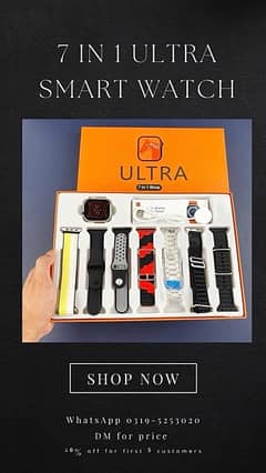 7 in 1 straps Ultra Smart Watch