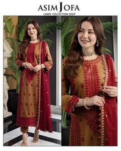 3 piece women's unstitched swiss lawn suit