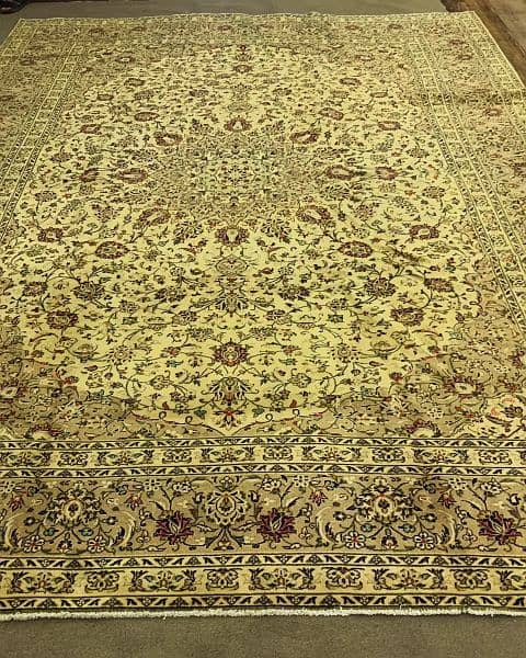 Handmade Persian Vintage Rug, 10x13 feet Qaleen | Homedecor Carpets 0