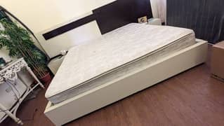 modern low profile box style wooden bed