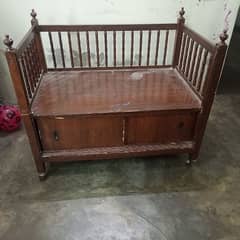 wooden baby cot