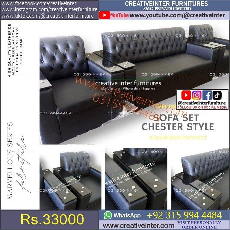 Office sofa table L shape desk corner visitor saloon set latest 7