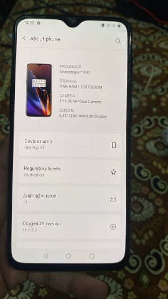 oneplus 6T 8/128GB 1