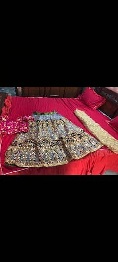 BRIDAL SHOKING PINK AND GREY LEHNGA FOR SALE