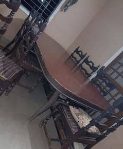 BIG DINING TABLE AND 08 CHAIRS