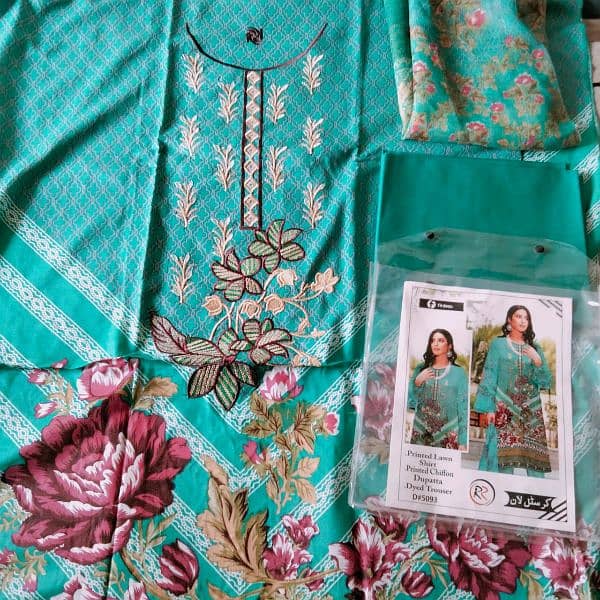 3 Pcs Lawn Unstitched Suit 5