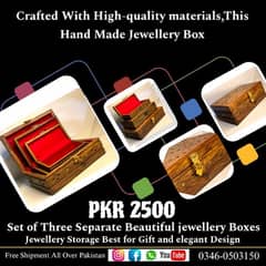 Jewelry Box With 3 Pcs Set Jewelry Storage  For Women Jewelry