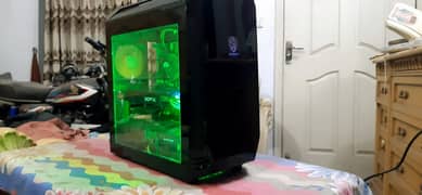 Gaming Case with Green Led Lights
