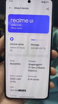 Gaming Pta Approved Realme Gt neo 5 se 16gb/1tb