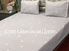 3pc cotton printed double bedsheet